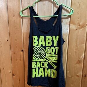 Tennis or Pickleball  Charcoal T-back Tank